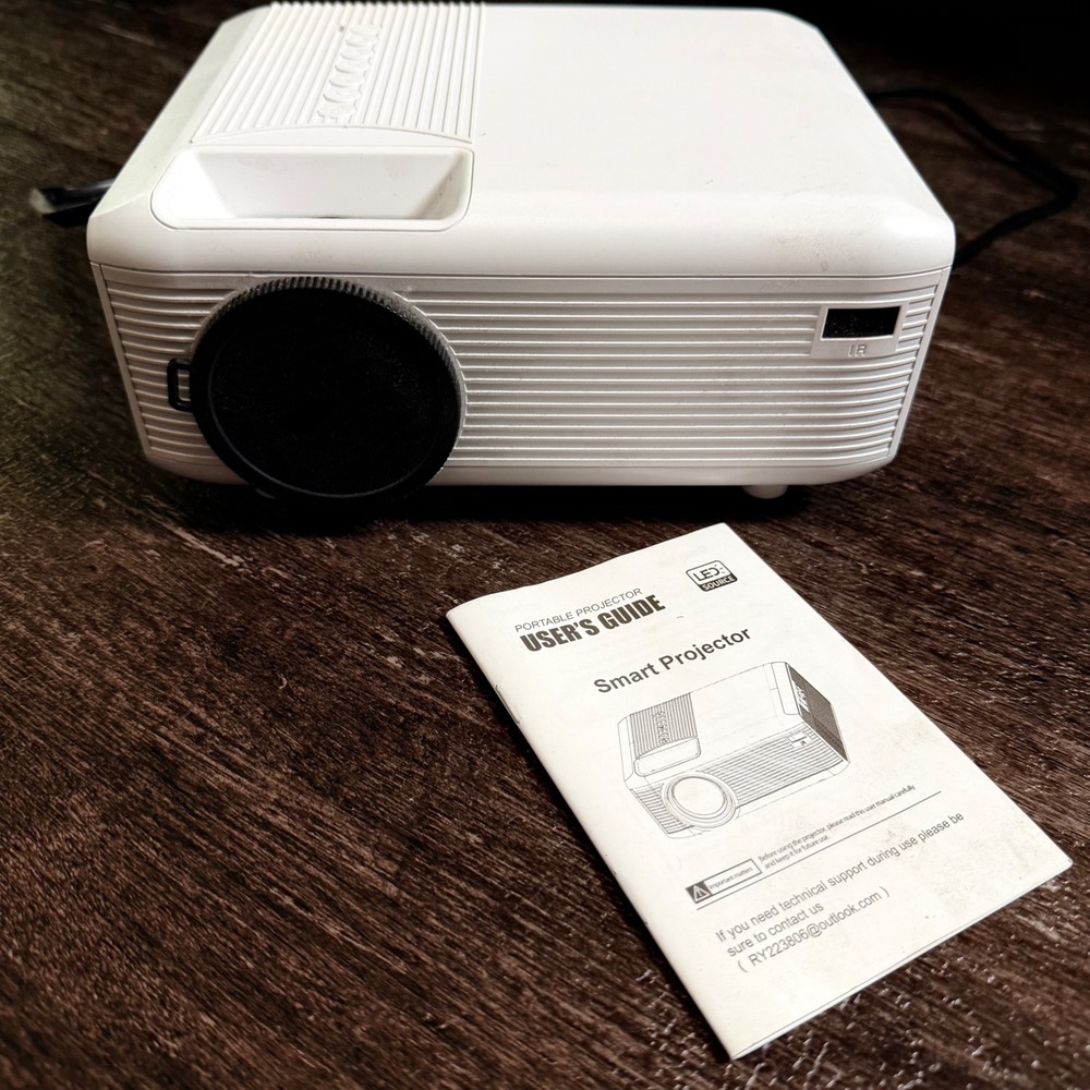 Kejog Projector M19 Unisex White Portable LED Smart Home Theater Movie HDMI
